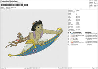 Aladin on Carpet Embroidery File 6 size