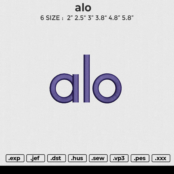 Alo 2 Embroidery File 6 size