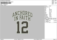 Anchoredtext Embroidery File 6 sizes