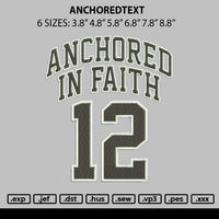 Anchoredtext Embroidery File 6 sizes