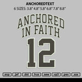 Anchoredtext Embroidery File 6 sizes