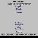 Angeleetext Embroidery File 6 sizes