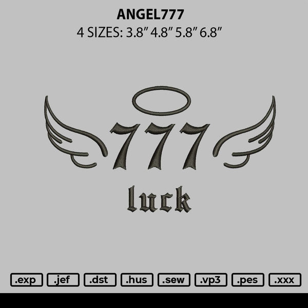 Angel777 Embroidery File 6 sizes