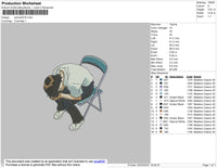 Shinji Ikari sit down anime 004 Embroidery File 6 size