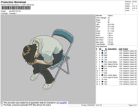 Shinji Ikari sit down anime 004 Embroidery File 6 size