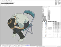 Shinji Ikari sit down anime 004 Embroidery File 6 size