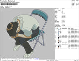 Shinji Ikari sit down anime 004 Embroidery File 6 size