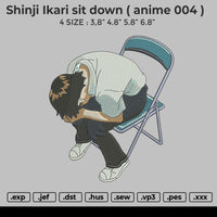 Shinji Ikari sit down anime 004 Embroidery File 6 size