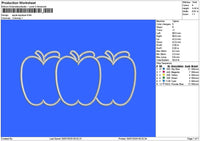 Apple Applique Embroidery File 6 sizes