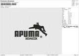 Apuma v2 Embroidery File 6 size