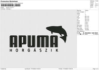 Apuma v3 Embroidery File 6 size