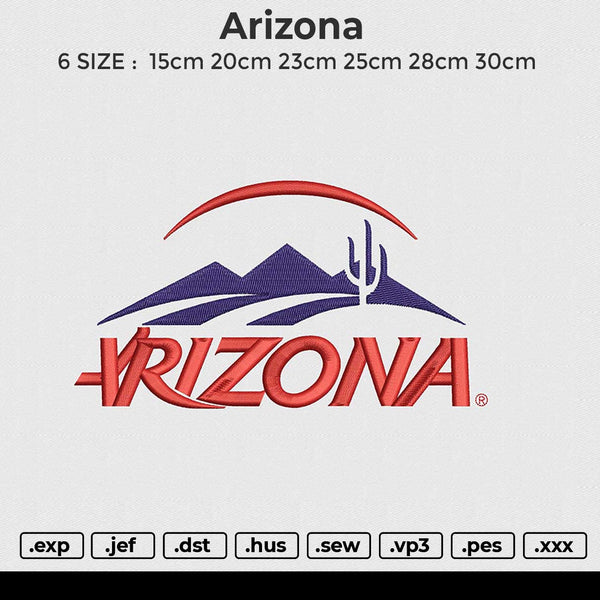 Arizona Embroidery File 6 size