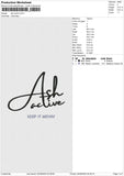 Ash Active Embroidery File 6 size