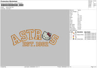 Astroskitty Embroidery File 6 sizes