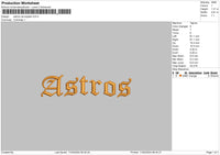 Astros V03 Embroidery File 6 sizes