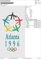 Atlanta 1996 Embroidery File 6 size