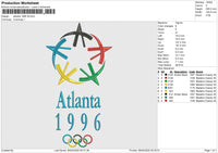 Atlanta 1996 Embroidery File 6 size
