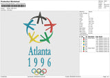 Atlanta 1996 Embroidery File 6 size