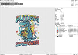 Autism Superpower Embroidery File 6 size