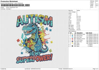 Autism Superpower Embroidery File 6 size