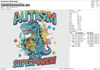 Autism Superpower Embroidery File 6 size