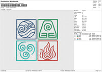 Avatar Symbol Embroidery File 6 size