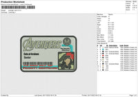 Avenger Card no face Embroidery File 6 size