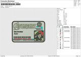 Avenger Card Embroidery File 6 size