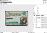 Avenger Card Embroidery File 6 size