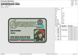 Avenger Card no face Embroidery File 6 size