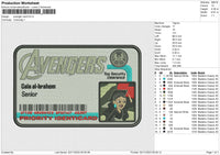 Avenger Card Embroidery File 6 size