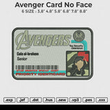 Avenger Card no face Embroidery File 6 size