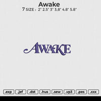 Awake Embroidery File 6 size