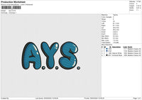 Ays Embroidery File 6 size