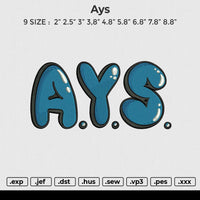 Ays Embroidery File 6 size