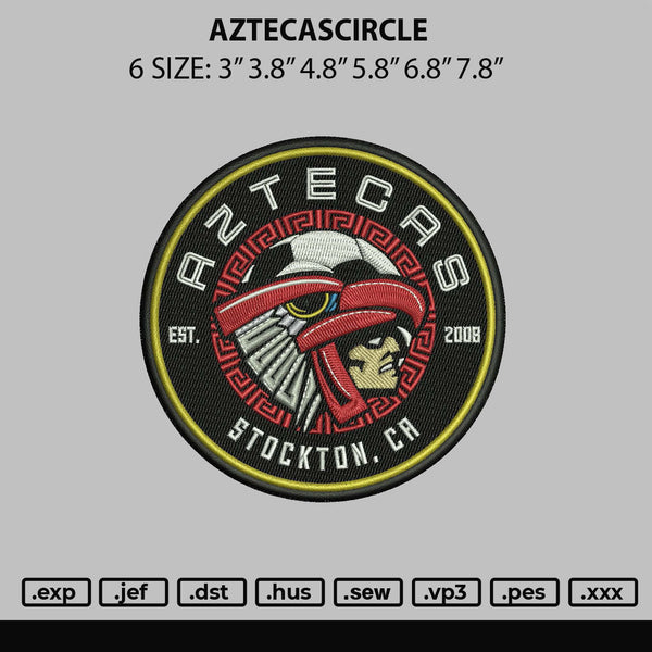 Aztecascircle Embroidery File 6 sizes