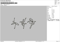 Ballerina Outline Embroidery File 6 sizes