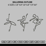 Ballerina Outline Embroidery File 6 sizes