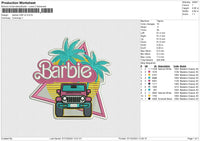 Barbie CAR v2 Embroidery File 6 sizes