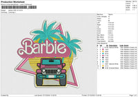 Barbie CAR v2 Embroidery File 6 sizes