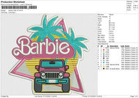 Barbie CAR v2 Embroidery File 6 sizes