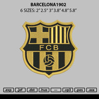 Barcelona1902 Embroidery File 6 sizes