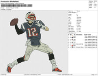 Baseball player 12 Embroidery File 6 size