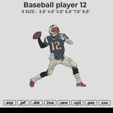 Baseball player 12 Embroidery File 6 size