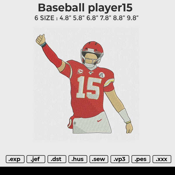 Baseball player15 Embroidery File 6 size