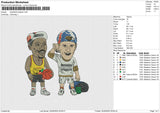 Basketball Players Embroidery File&nbsp;6 size