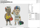 Basketball Players Embroidery File&nbsp;6 size