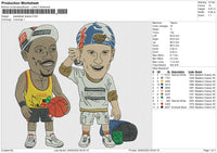 Basketball Players Embroidery File&nbsp;6 size
