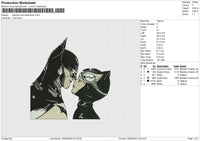 Batman and Catwoman Embroidery File&nbsp;6 size