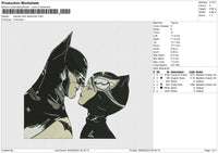 Batman and Catwoman Embroidery File&nbsp;6 size